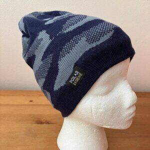 POLAR EXTREME Unisex Knitted Hat Gray/Black Fur Lined Stretchy